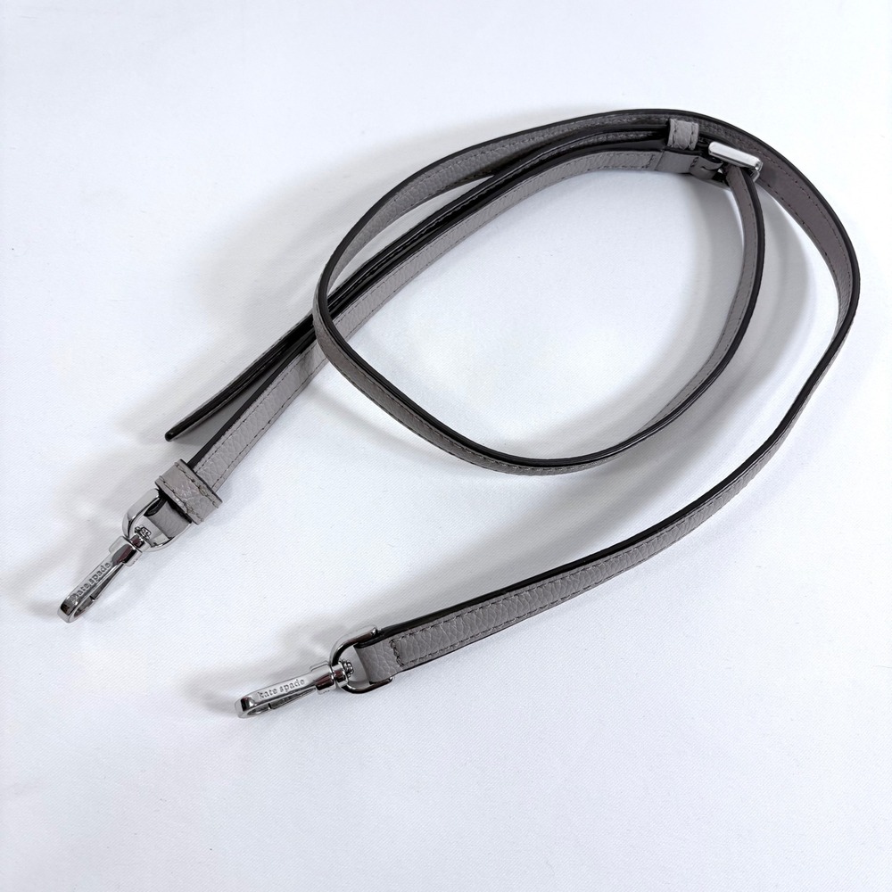 Kate Spade Handbag Strap Grey Pebbled Leather Adjustable Silver Hardware